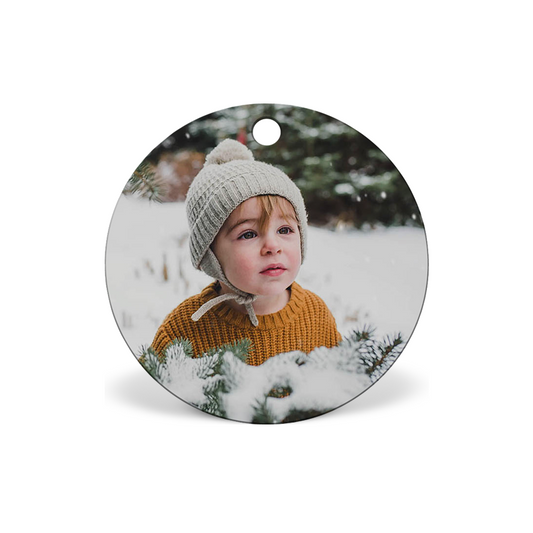 Designly - Ornement de Noel en métal - Rond personnalisable avec vos propres photos ou designs. Exprimez votre style unique avec cet Ornement de Noel en métal - Rond, conçu sur mesure avec vos choix d'images et de designs. | Customizable Metal Christmas Ornament - Round featuring personalized your own photos or designs. Express your unique style with this Metal Christmas Ornament - Round, tailor-made with your choice of images and designs.