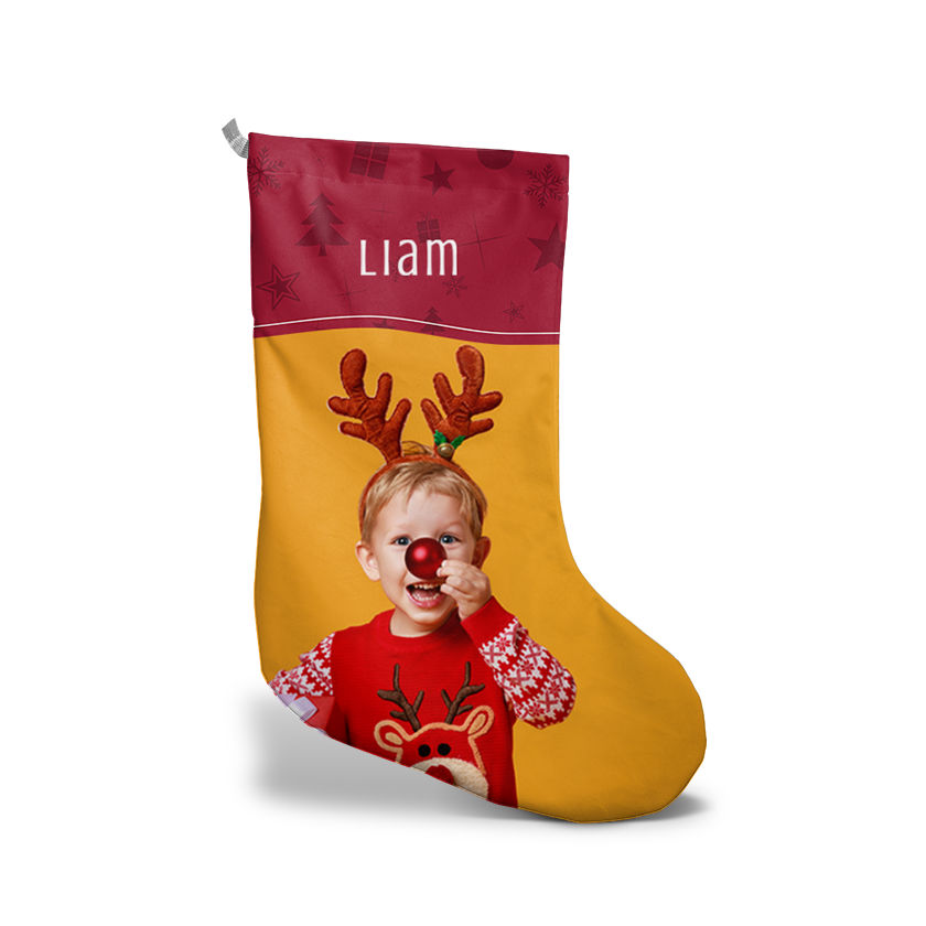Designly – Bas de Noël - Rond personnalisable avec vos propres photos ou designs. Exprimez votre style unique avec ce Bas de Noël - Rond, conçu sur mesure avec vos choix d'images et de designs. | Customizable Christmas Sock - Round featuring personalized your own photos or designs. Express your unique style with this Christmas Sock - Round, tailor-made with your choice of images and designs.