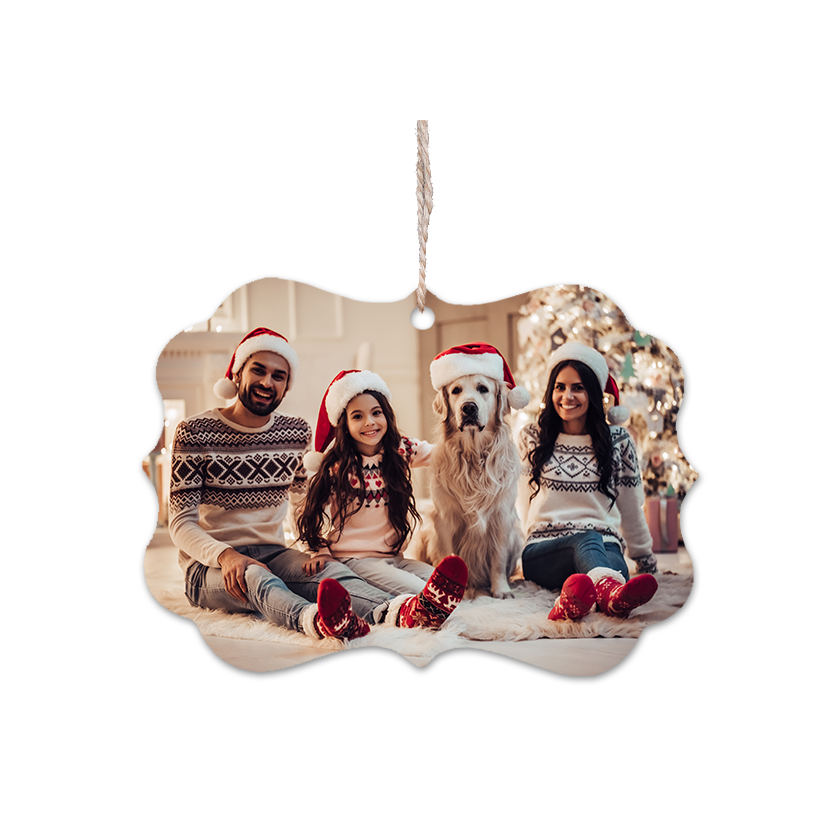 Designly - Ornement de Noël en métal personnalisé avec vos propres photos ou designs. Exprimez votre style unique avec cette Ornement de Noël en métal, conçu sur mesure avec vos choix d'images et de designs. | Customizable Metal Christmas Ornament  featuring personalized your own photos or designs. Express your unique style with this, tailor-made with your choice of images and designs.