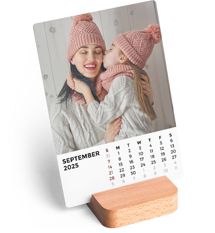 Calendar on wooden base