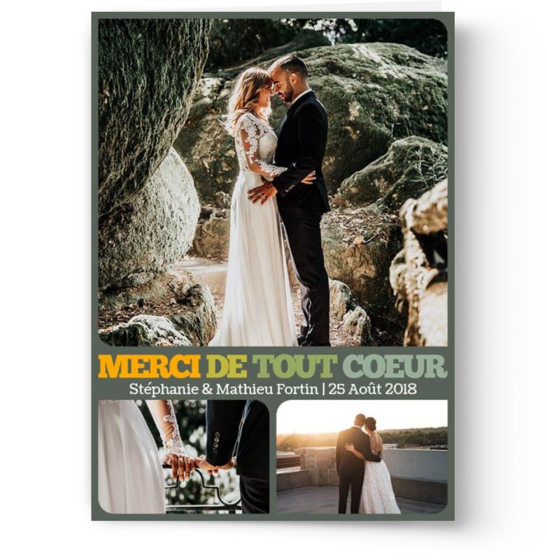Cartes de remerciement de mariage