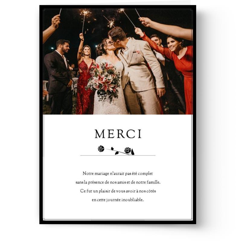 Cartes de remerciement de mariage