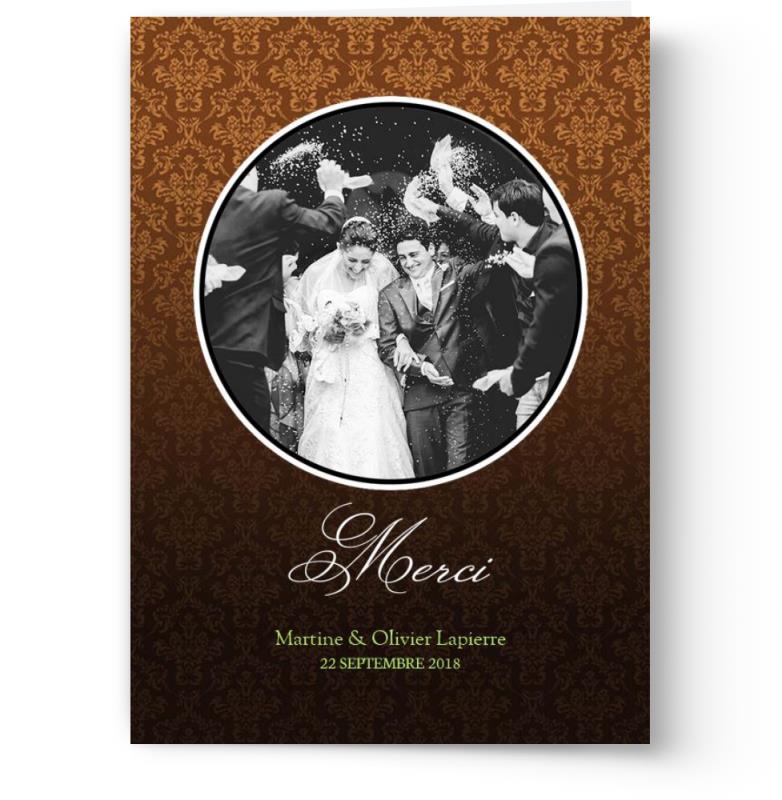 Cartes de remerciement de mariage